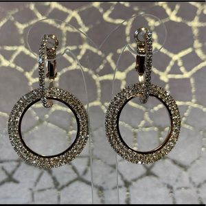 Crystal bridal formal earrings rose gold